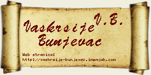 Vaskrsije Bunjevac vizit kartica
